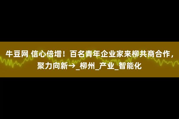 牛豆网 信心倍增!百名青年企业家来柳共商合作,聚力向新→_柳州_产业_智能化